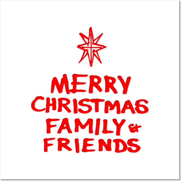 Merry Christmas Family and Friends R Wall Art by Very Simple Graph